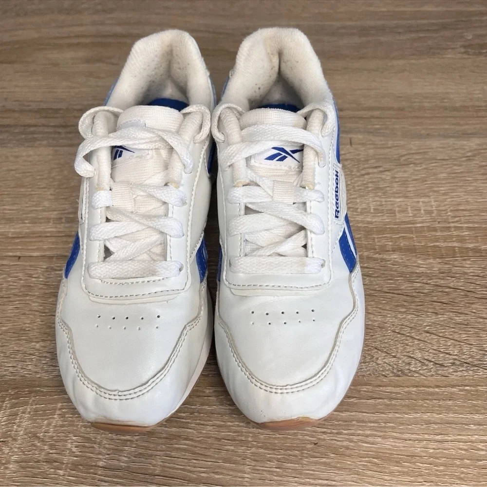 Reebok Classic Kids Sneakers White Blue Gum Sole Youth Size 1 - Picture 2 of 7